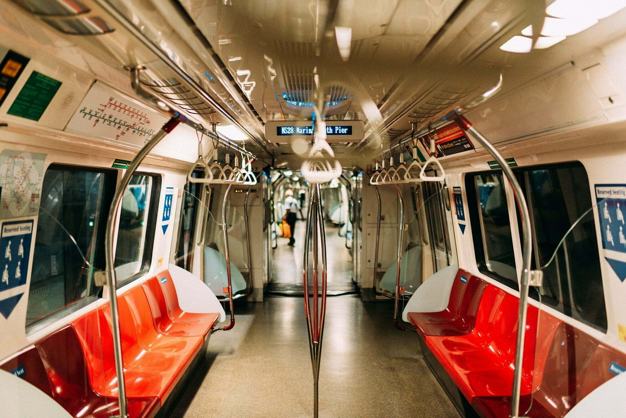 Symmetry on Mass Rapid Transit (MRT) train in Singapore.